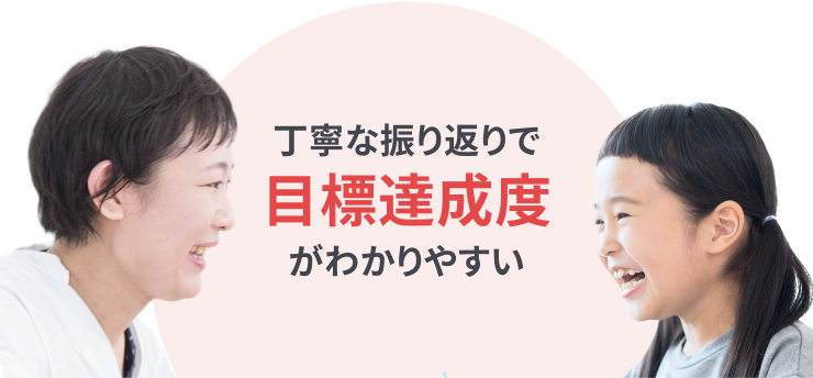 丁寧な振り返りで目標達成度がわかりやすい