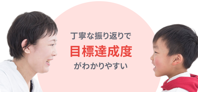 丁寧な振り返りで目標達成度がわかりやすい